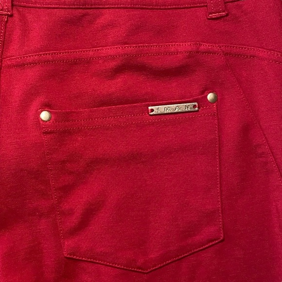 IMAN Dark Red Maroon Mid Rise Knit Pants NWOT Size 6 A - Picture 5 of 6